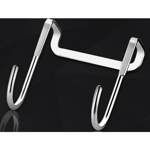 S-type Door Hanger Hook Wall Mounted Coat Hooks Stainless Steel Clothes Hook Free Punching Cabinet Door Hook Without Trace