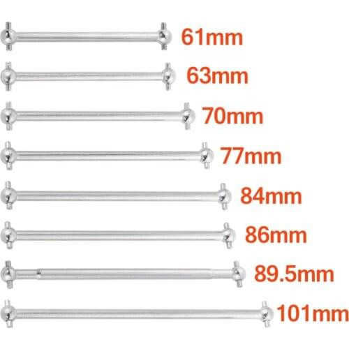2pcs Steel Metal RC Car Drive Shaft Dogbone 61mm 63mm 70mm 77mm 84mm 86mm 89.5mm 101mm