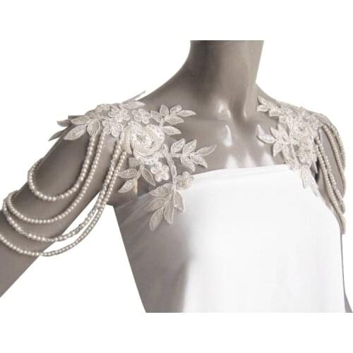 Pure manual Handmade tightly beaded Wedding Capes Bridal Accessories White Bling Bride Shawls Wraps For Wedding Dresses Party