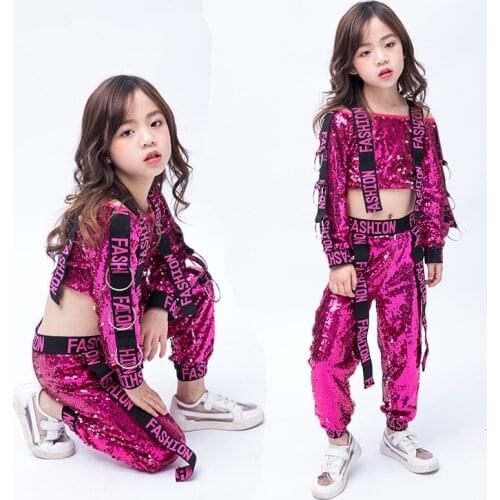 Girls jazz dance costumes childrens costumes girls dance dress sequins street dance performance clothing free shipping fashion