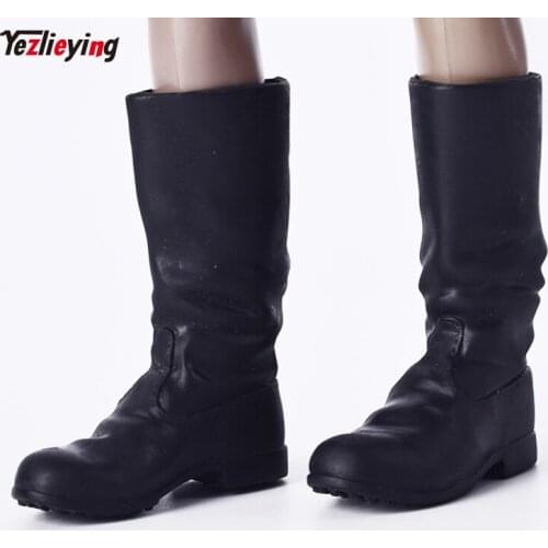 TopToys 1/6 Scale Soldier Shoes Clothing accessories War II GermanArmy HighTube Boots Black Hollow Model Fit 12" Military Figure