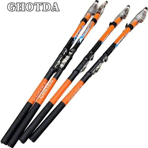 GHOTDA Fishing Rod Telescopic Carp feeder Rock Fishing Rod Carbon Fiber 2.7/3.6/4.5/5.4/6.3M