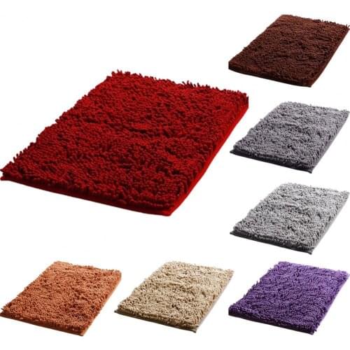 Thicken Anti Slip Doormat Home Carpet Bedroom Entrance Carpet Solid Color Absorbent Polyester Dust-Proof Outdoor Rug for Balcony
