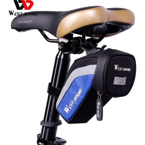 WEST BIKING Bicycle Saddle Bag Cyclling Rear Seat Tail Storage Bag Slight Waterproof MTB Road Bike Rear Top Tube Bicycle Bags