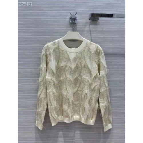 High Quality Runway Designer Cashmere Knitted Sweaters Pullovers Women Autumn Winter Long Sleeve Embroidery Sweet Fur Jumper