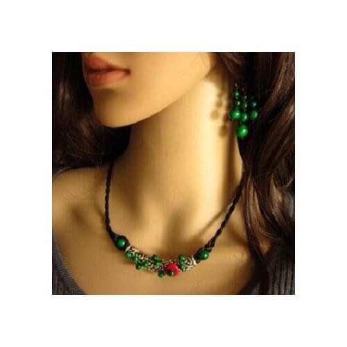 Women ethnic necklace vintage jewelry ,chinese wind nation jewelry peandants necklace,tibetan silver thailand new necklace red