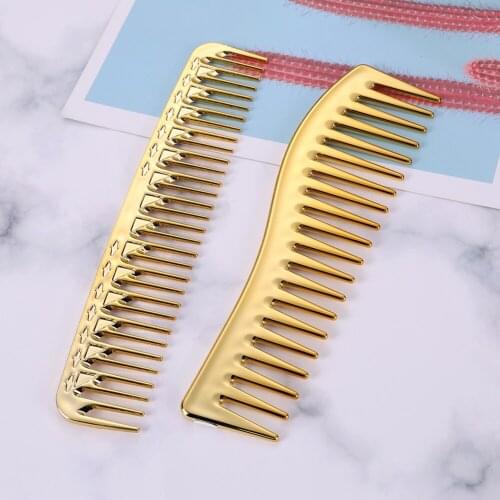 1pc Hair Brush Men Women Aluminum Metal Comb Hair Hairdressing Salon Combs Large Wide Tooth Comb Straight Hairbrush