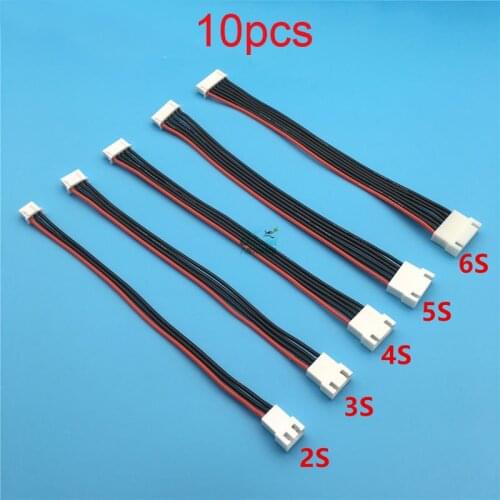 10PCS Lipo Battery Balance Charger Extension Cable 22AWG 15cm Male Female Plug Wire 2S 3S 4S 5S 6S Silicone Line for RC Aircraft