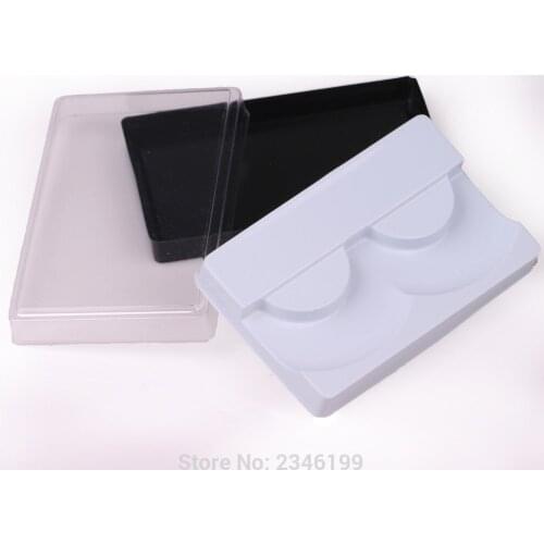 100pcs/lot Empty DIY Black White Fake Eyelashes Packing Case,Blister Package for False Eyelashes,False Eyelash Storage Container