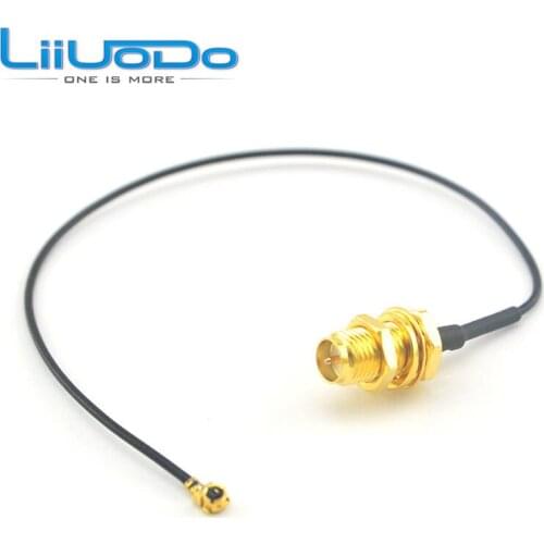 100 pieces/lot) Extension cable RP SMA female (male pin) bulkhead to Ufl./IPX connector pigtail cable 1.13