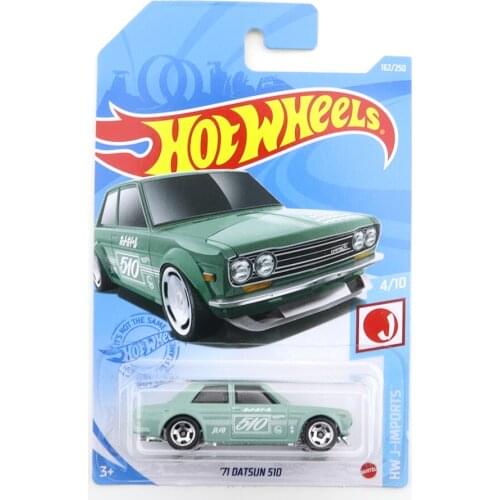 2021-162 Hot Wheels 71 DATSUN 510 Mini Alloy Coupe 1/64 Metal Diecast Model Car Kids Toys Gift