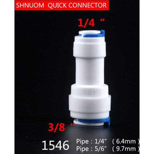 3/8" OD PE TUBE to1/4" tube quick coupling diameter chang 6.5MM-9.5MM straight Connector 1546 RO water reverse osmosis system