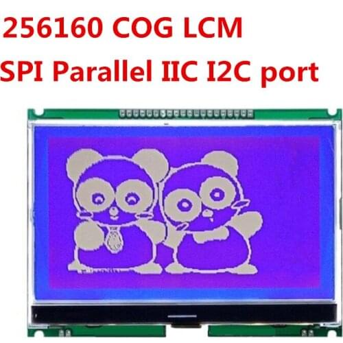 SPI 5 inch LCD LCM Module COG 256x160 ST75256 serial Parallel IIC I2C 20 pin display screen panel white blue color backlight