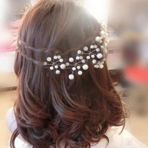 5Pcs Hair Pins Women Flower Crystal Hair Clips Bridesmaid Clips Hair Accessories Popular Wedding Bridal Pearl Rhinestone