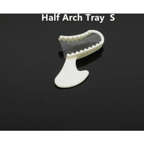 50X Small Denture Tray Dental Disposable Impression Half Arch Trays Bite Registration Net Gauge White