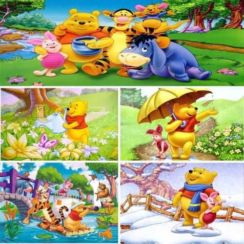 Disney 5D Diy Diamond Painting Square/Round Diamond Painting Winnie the Pooh Series Mosaic Cross Stitch High Quality Decoration
