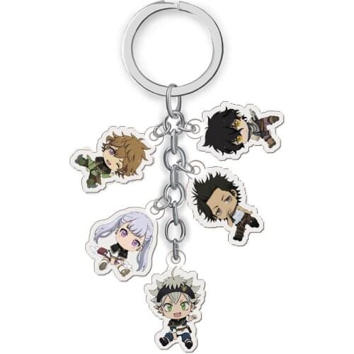 Anime Black Clover Keychain Cartoon Figure Asta Yuno Noell Silva Yami Magna Acrylic Pendent Keyring