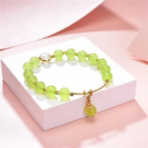 Handmade Bracelet Wristband for Women Stone Jades Crystal Beads Bracelets Charms Bangles Yoga Jewelry Friend Gifts 19cm B388
