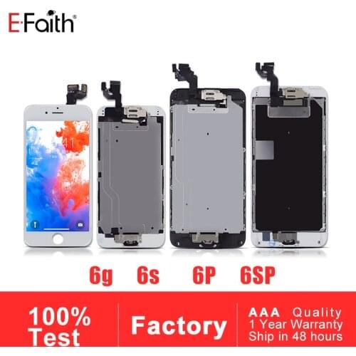 EFaith 5 PCS AAA Display For iPhone 6 6 plus 6s 6s plus Completed Assembly LCD with Front Camera+Home Button+free DHL