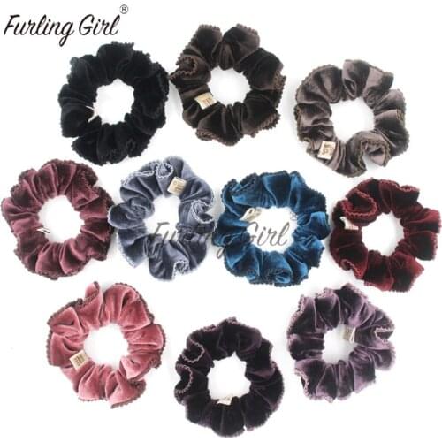 Furling Gilr 1 PC Spiral Trim High Quality Korean Velvet Hair Scrunchies Hand Made Elastic Hair Bands