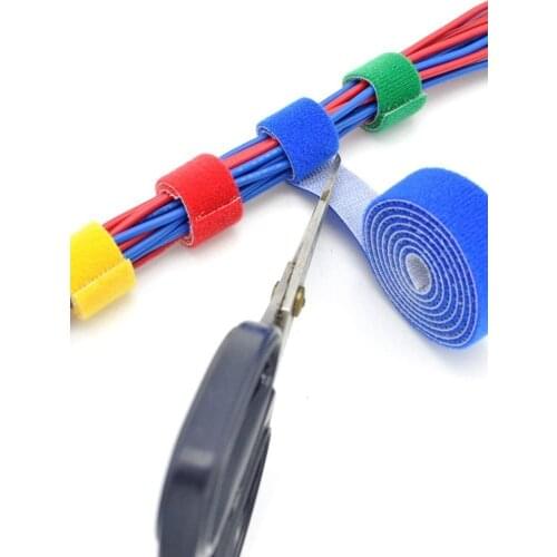 Hot sale 2.5cm x 5m back to back releasable cable tie nylon strap Power Wire Management Magic Tape Sticks Hook & Loop Tape
