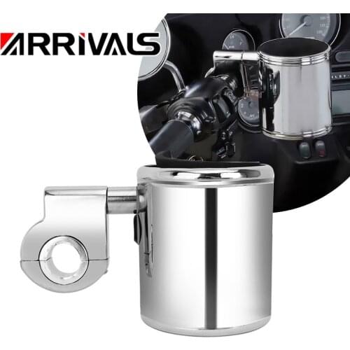 Chrome Motorcycle Handlebar Cup Holder For Harley Sportster Dyna Touring Softail For ATV Universal 7/8" 1'' 1.25'' handlebars