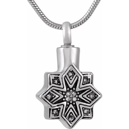 IJD9794 Hot Sale Modern Design Flower Rhinestone Stainless Steel Memorial Ash Keepsake Cremation Jewelry,Ash Jewelry