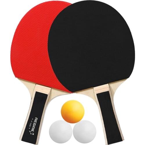 Ping Pong Paddles Quality Table Tennis Rackets 2 Ping Pong Bats Long Handle Ping Pong Racket Set Training Accessories
