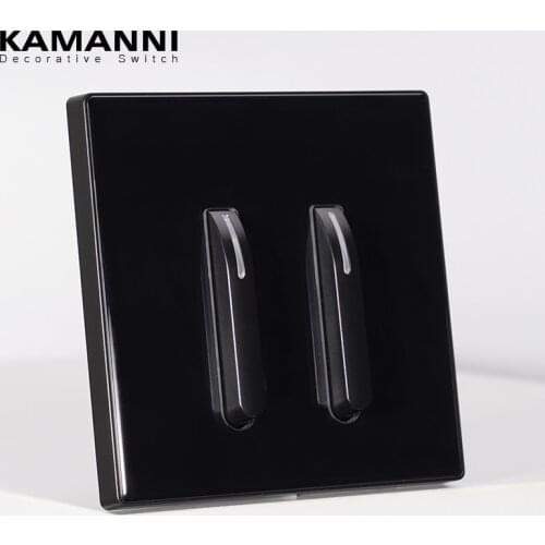 KAMANNI Luxury Light Switch LED Indicator Crystal Tempered Glass Piano Key Model design White Push Botton Wall Switches 220V New