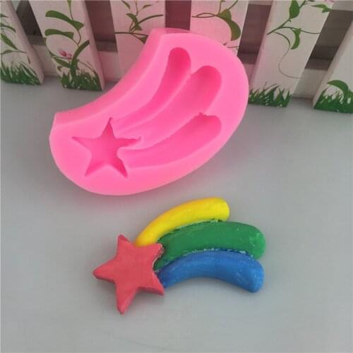 Meteor rainbow silicone mold aromatherapy gypsum mold Unicorn tail turn sugar cake baking chocolate mold DIY glue dropping mold