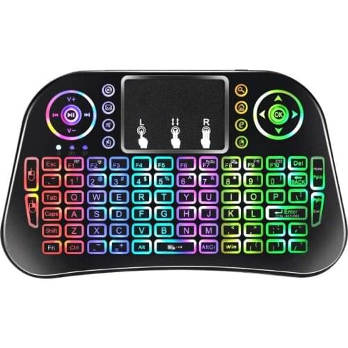 7 Color Backlit i10 Mini Wireless Keyboard 2.4G Air Mouse with Touchpad Remote Control for Android TV Box Mini PC vs mini i8