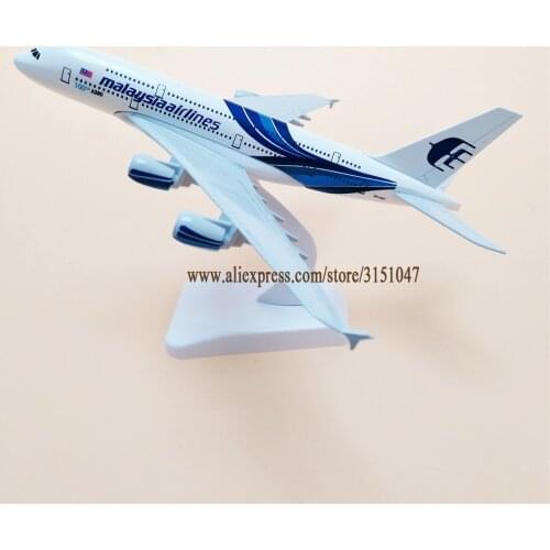 Alloy Metal Air Malaysia Airlines A380 Airplane Model Malaysia Airbus 380 Airways Plane Model Stand Aircraft Blue Gifts 20cm