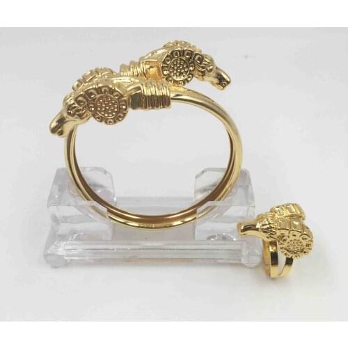 Dubai fashion high quality African Gold Jewelry Wedding Set women Necklace Earrings Bracelet Travel Jewelry Set