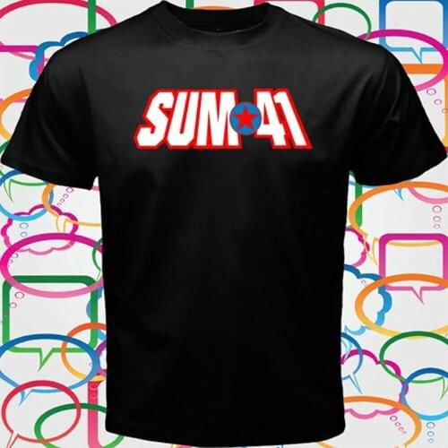 SUM 41 Punk Rock Band Logo Mens Black T-Shirt Size S to 3XL