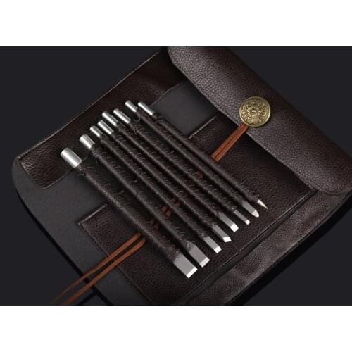 8 Pcs tungsten steel Stone Carving knives set, stone wood chop carving hand knife chisel set