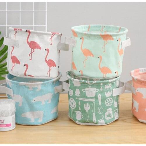 Desktop Pocket Storage Waterproof Basket Small Sack Sundries Organizer Cosmetic Organizer Cotton Linen Sundries Stationery Bag