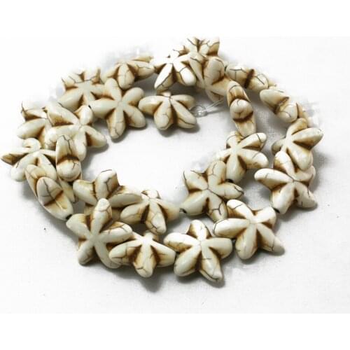 New arrival 20mm White Howlite Starfish Beads Synthetise Dyed stone stars loose spacer beads 15'' Fit for DIY fashion Jewelry