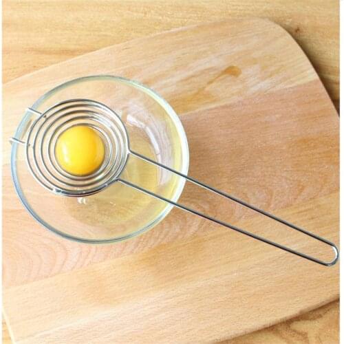 New Stainless Steel Egg White Separator Spiral Egg White Separator Egg Yolk Remover Divider with Long Handle Kitchen Tool