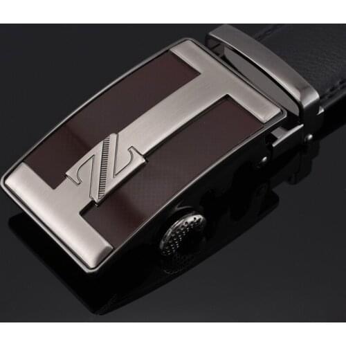 WOWTIGER NEW letter Luxury fashion brand men belt leather business Automatic buckle belt for men