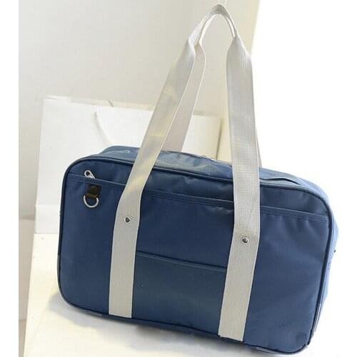 Solid Japanese Handbags Oxford Travel Bag High School Students Bookbags Single Square Unisex Shoulder Bags