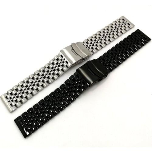 High Grade Fashion Watch Strap For Fossil Casio Huawei Samsung Armani Garmin 20mm 22mm Seven Beads Metal Stainless Steel Band