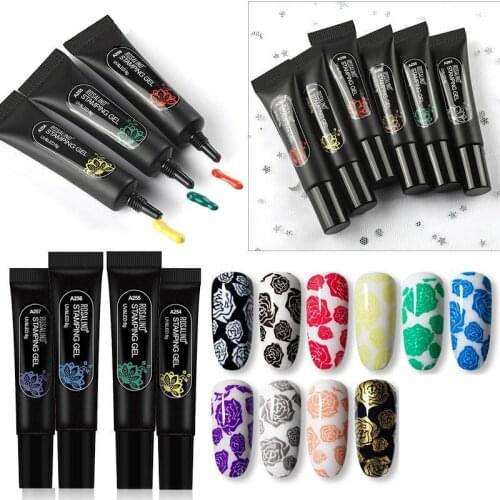 Stamping Gel Polish Nail Art Design Hybrid Varnish UV Nail Polish Manicure Stamping Plate Gel Lacquer