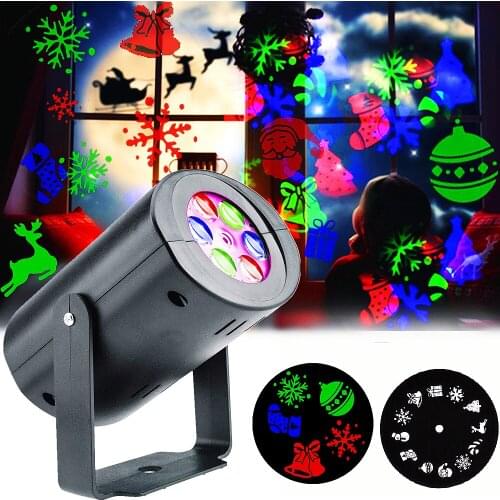 12Patterns LED Christmas Snowflake Projection Lamp Adornos Navidad Fiesta Bodas Birthday Bedroom Decorgobo Projector Decoration