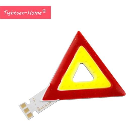 Triangle LED COB Chip Rear Bike Taillight Red + yellow Lamp source Chips Diy DC 3V 300MA 1W for the DIY bycicle caution light