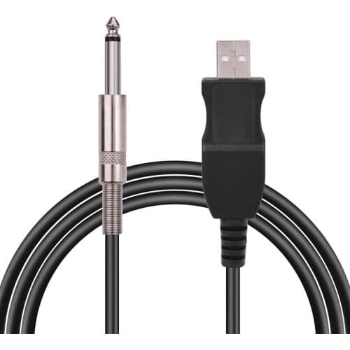 USB Guitar Cable USB Interface Male to 6.35mm Mono Electric Guitar Converter Cable Computer Connector Adapter Cable