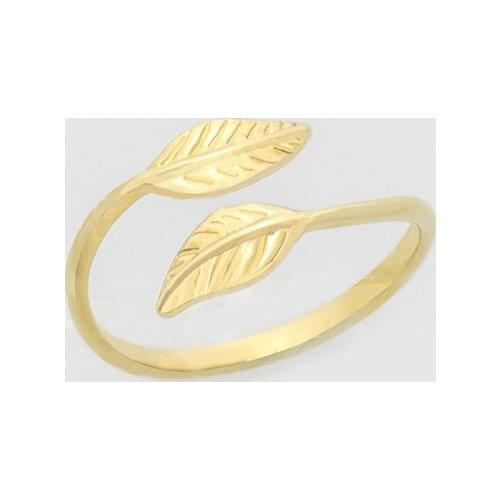 GORGEOUS TALE Simple Green Copper Girls Charm Gift Leaf Bird Feather Adjustable Rings Christmas Minimalist Jewelry for Women