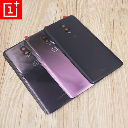 Battery Back Cover 3D Glass Rear Door Housing Panel Case Phone Replacement Repair Parts For Oneplus + 6T 6 T &Camera Lens + Logo