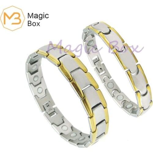 Stainless steel bracelet Personality mail fashion Power Energy Health Benefits bracelets for women Gold plating color bracelet