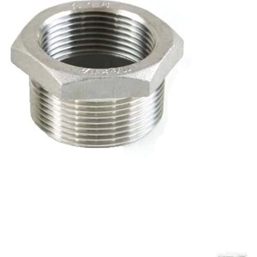 1/4" Male x 1/8" Female DN8-DN6 Reducer Bushing Male*Female BSPT Thread Stainless Steel SS304 Pipe Fittings For Water Gas Oil