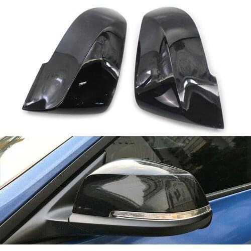 1 Pair Gloss Black Car Rearview Side Mirror Cover Cap LH+RH for BMW F20 F21 F22 F30 F31 F32 F33 F36 E84 F87 1 2 3 4 Series